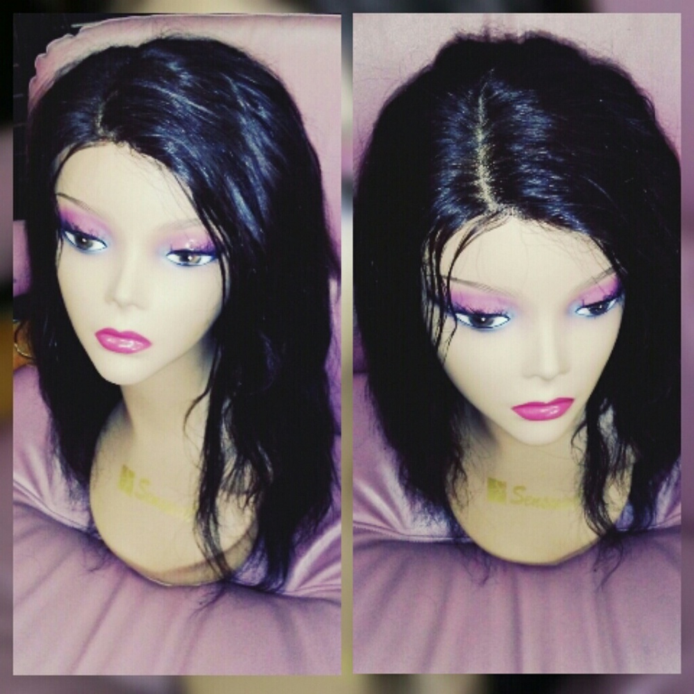 16" malaysian wave remy human hair wig